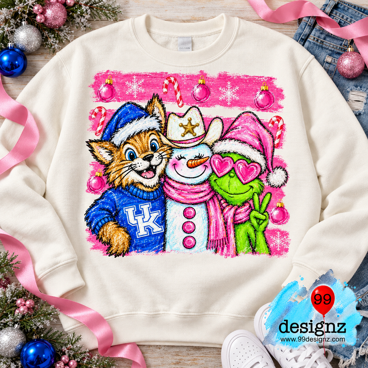 Kentucky Christmas Trio PNG | Wildcat Pink Holiday Design