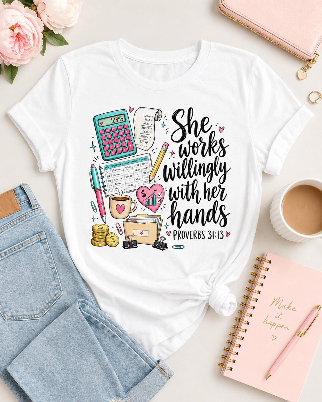 Christian Accountant PNG, Proverbs 31:13 Scripture Design (Digital Download)