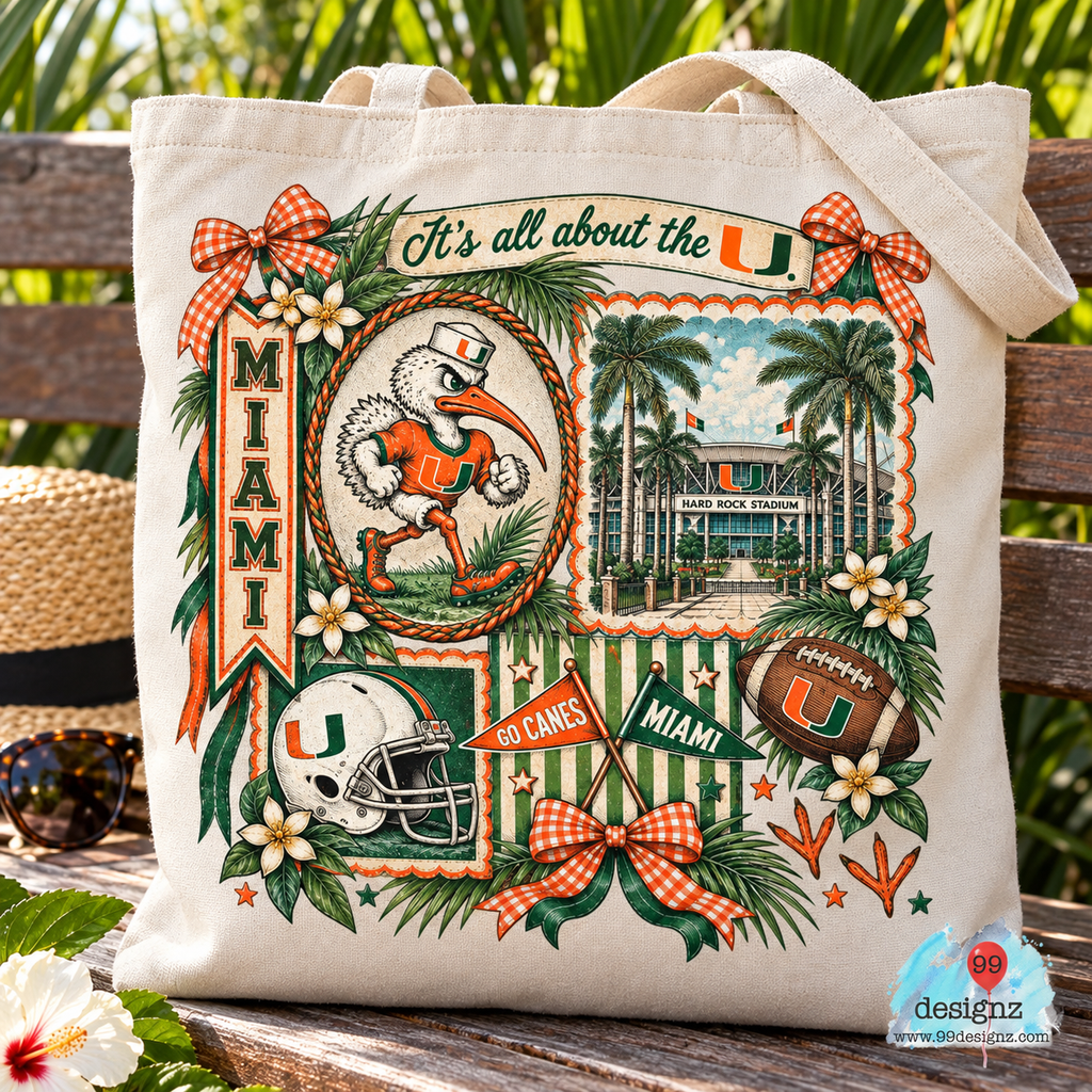 Miami Hurricanes Football Fan PNG Digital Download – All About the U
