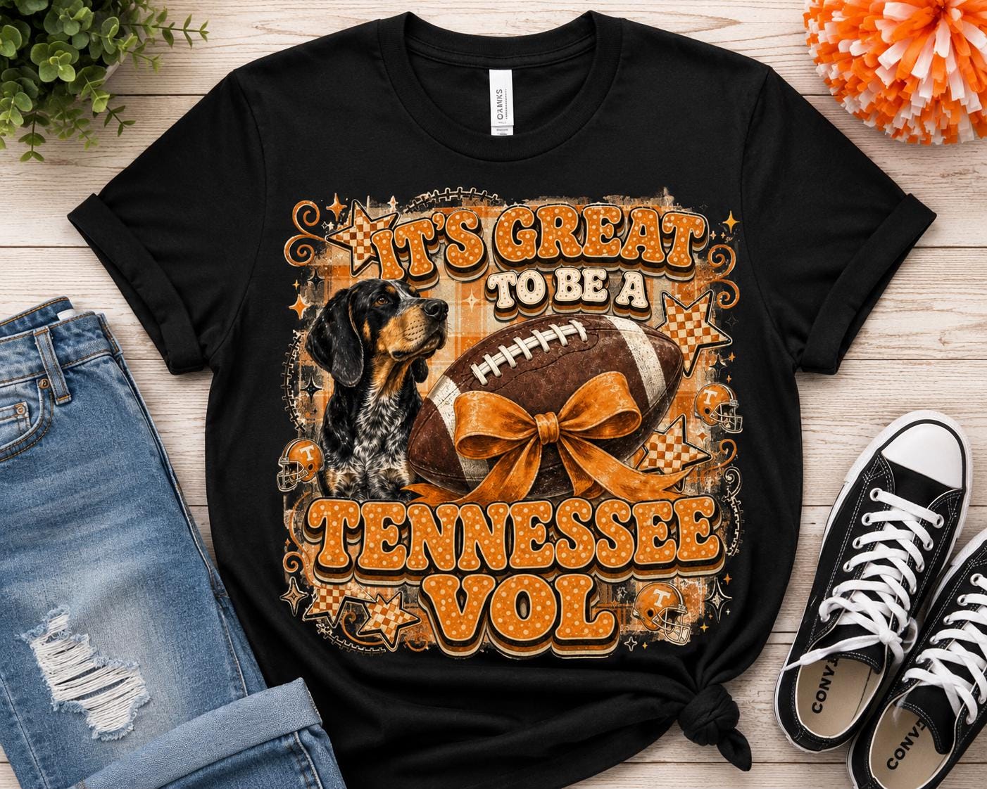Tennessee Vols Football Dog Design | Retro Game Day PNG (Digital Download)