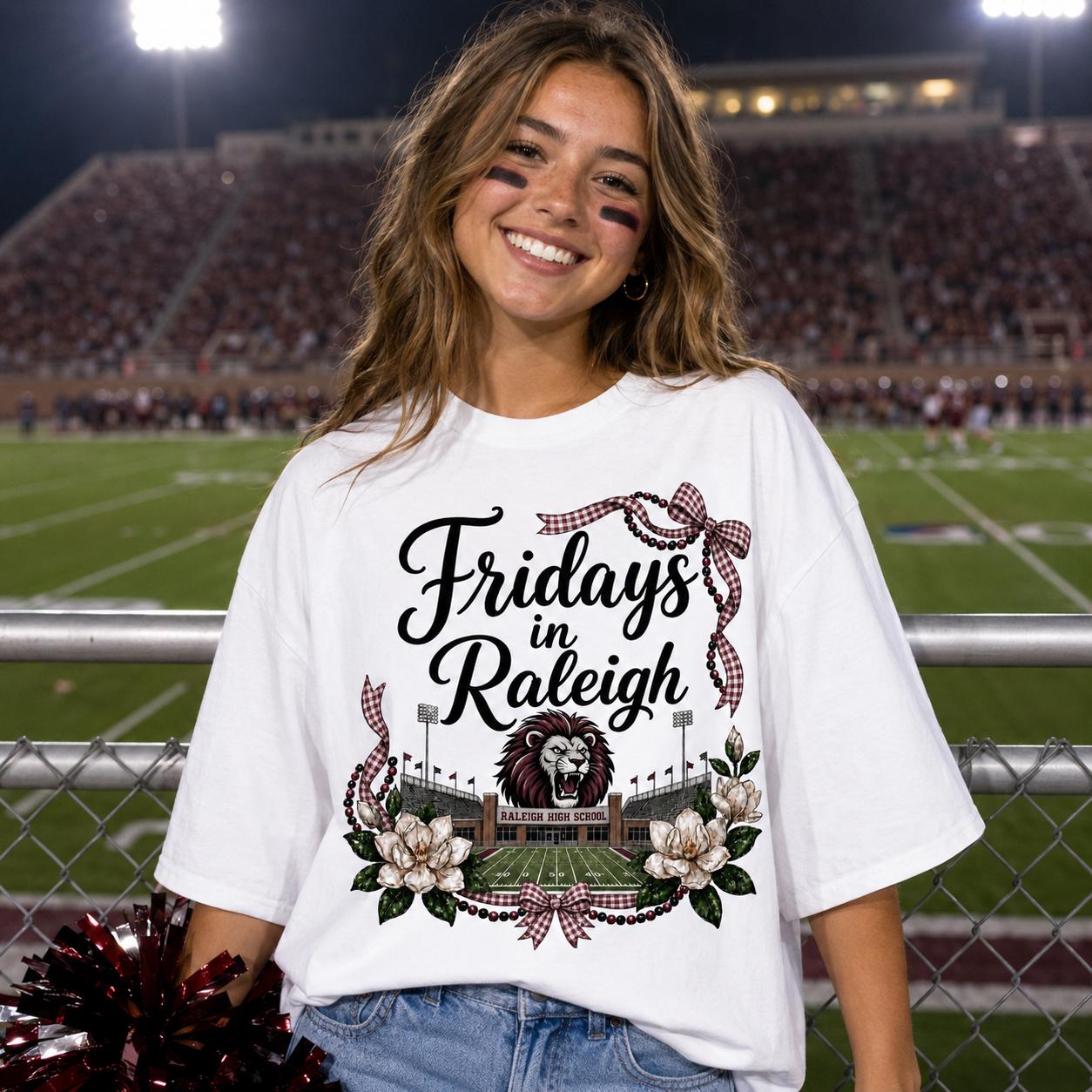 Fridays in Raleigh PNG, Maroon Black Football Game Day Digital Download