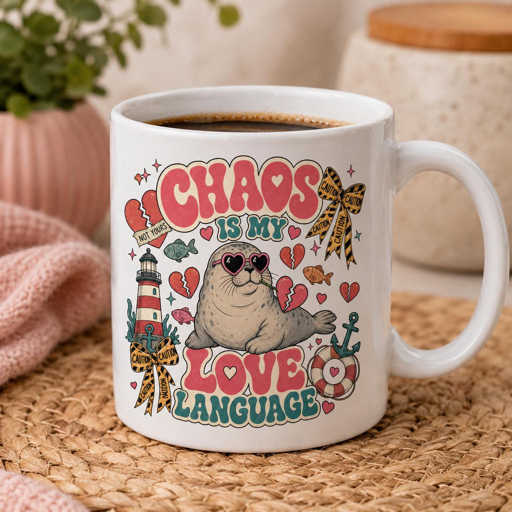 Chaos Love Language Seal PNG, Retro Coastal Humor Graphic (Digital Download)