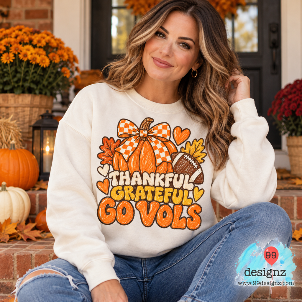 Thankful Grateful Go Vols Fall Football Digital Artwork