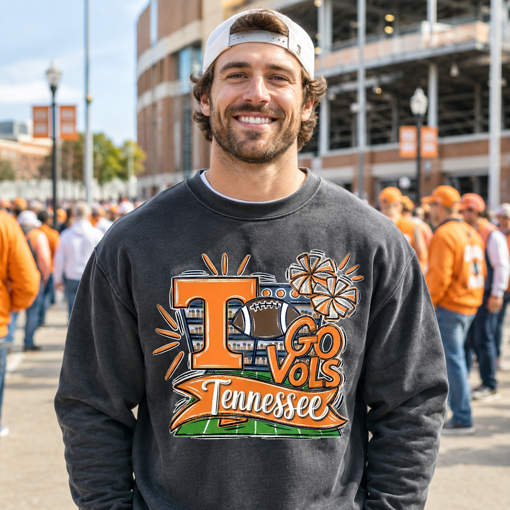 Go Vols T Pom Pom PNG – Sublimation & DTG Digital Download