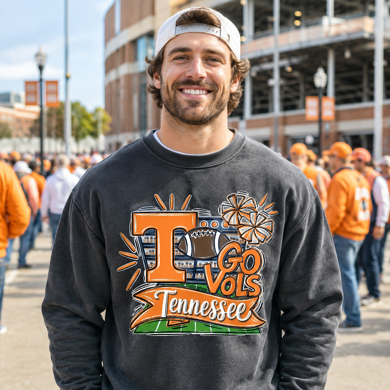 Go Vols T Pom Pom PNG – Sublimation & DTG Digital Download
