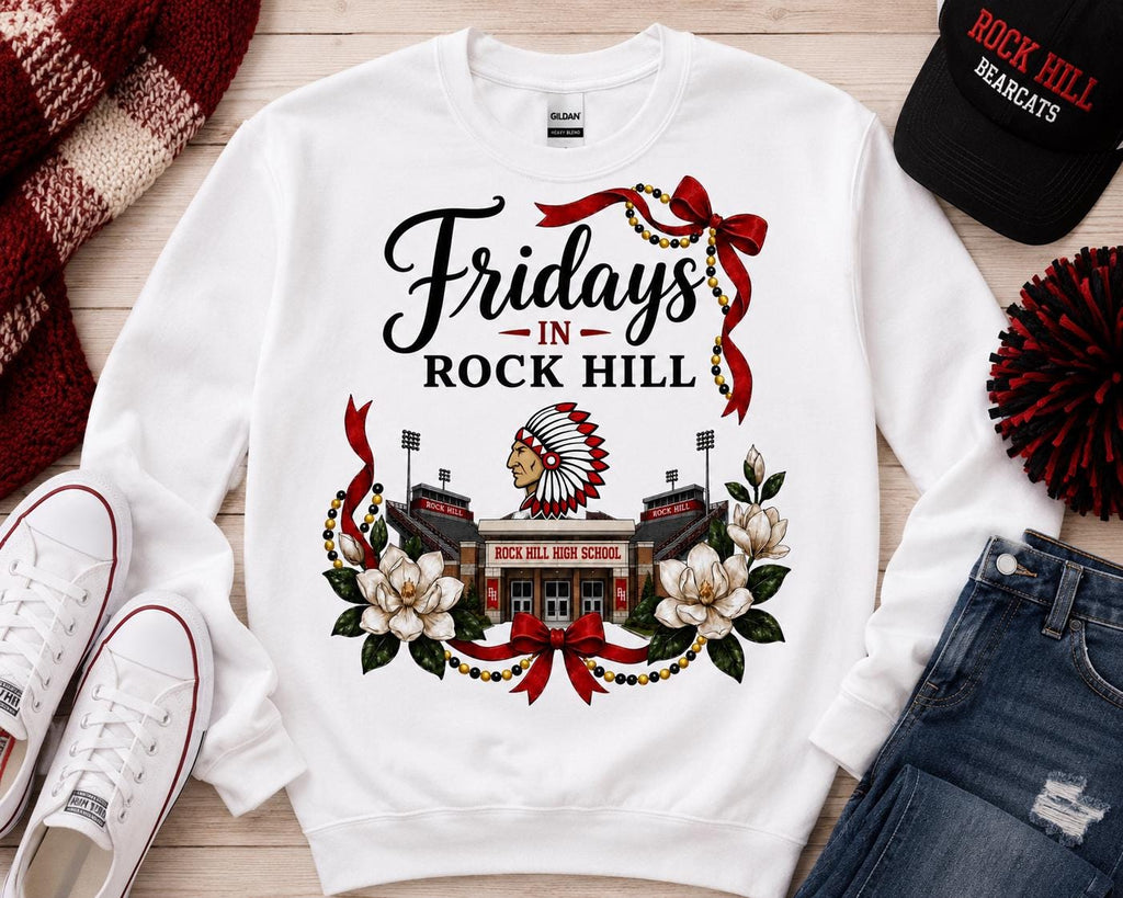 Rock Hill High School Football PNG, Game Day Shirt Design, Magnolia Flowers (Digital Download)