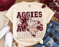 Aggies Floral Texas PNG, Maroon College Football Design, Game Day Bow (Digital Download)