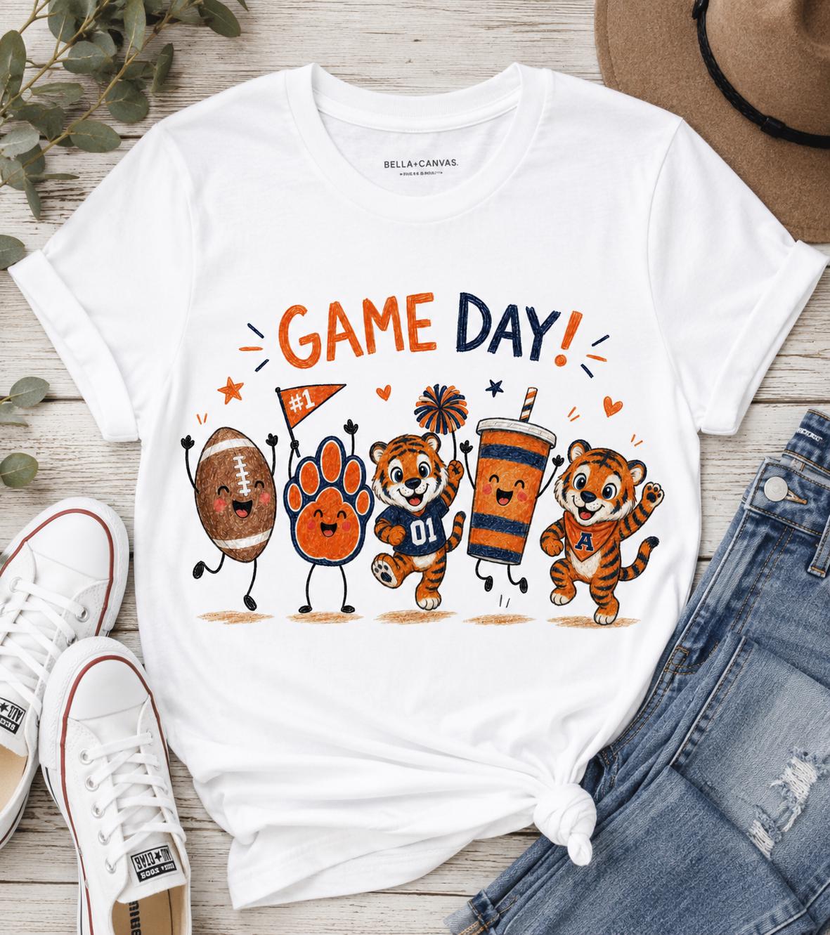 Auburn Tigers Game Day PNG, Football Mascot Sublimation Design (Digital Download)