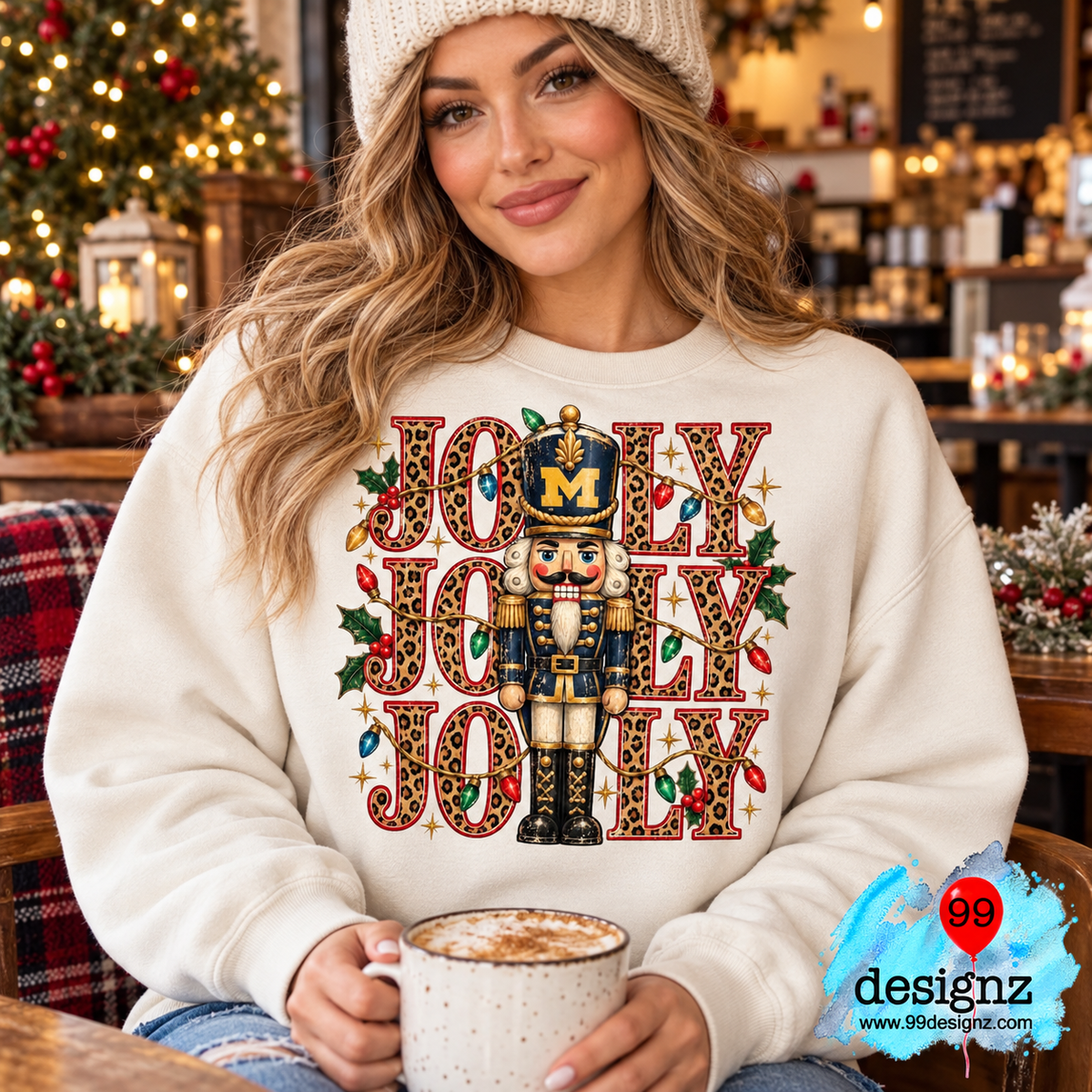 Jolly Nutcracker Christmas PNG | Leopard Print M Holiday Design