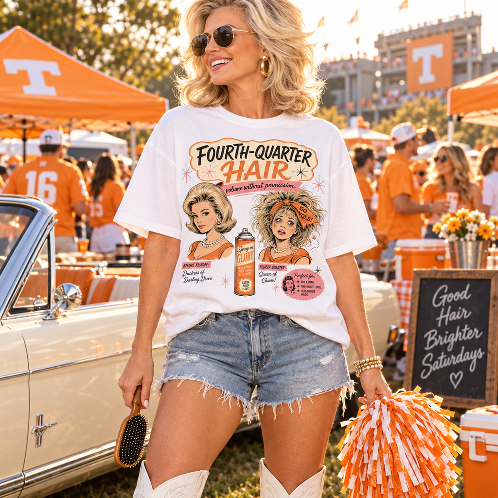 4th Quarter Hair PNG | Tennessee Vols Game Day Sublimation Digital Download