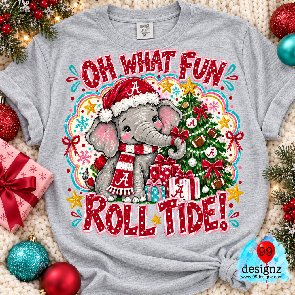 Oh What Fun Roll Tide Christmas Digital Design | Digital Download