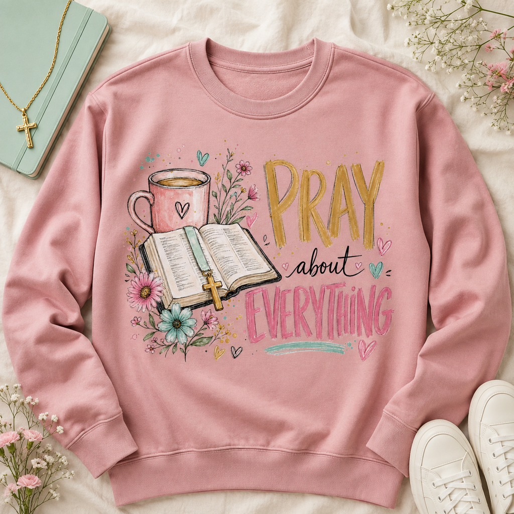 Pray About Everything PNG Design | Sublimation & DTG Digital Download