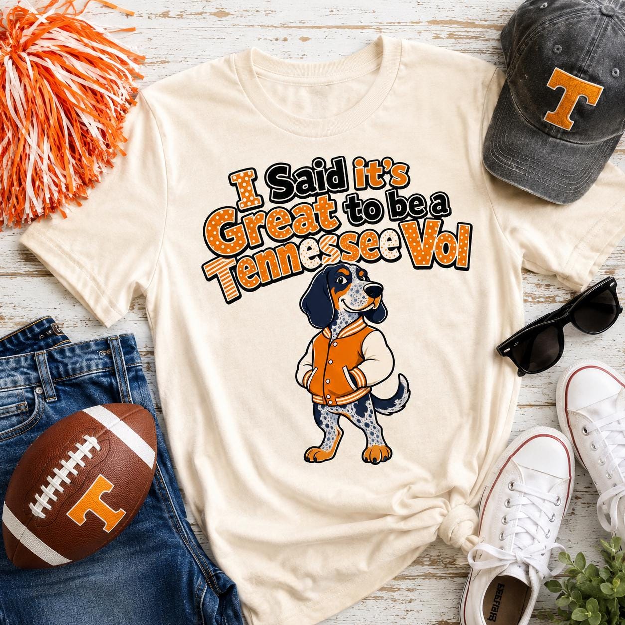 Tennessee Vol Football Dog PNG | Game Day Sublimation Design (Digital Download)