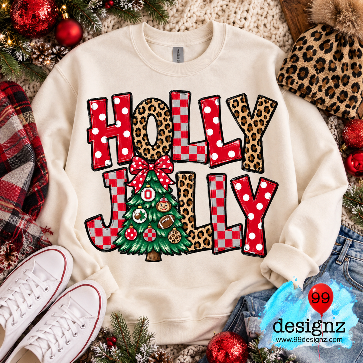 Holly Jolly Ohio PNG Digital Download | Christmas Shirt Design