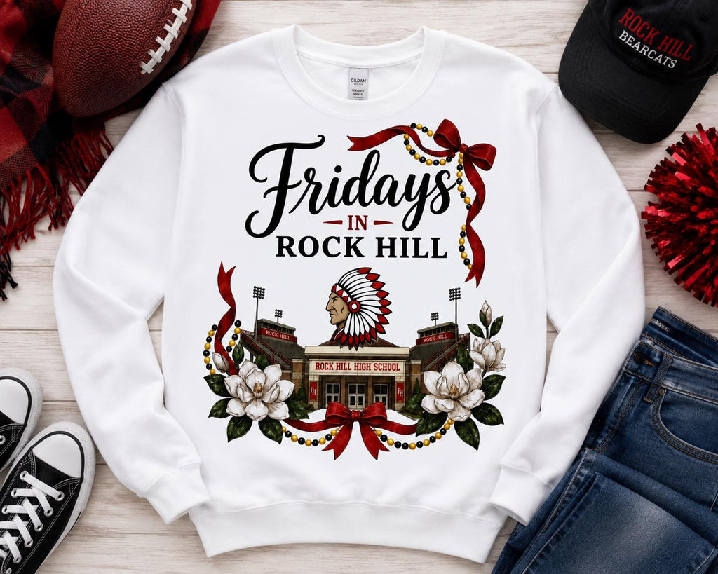 Rock Hill High School Football PNG, Game Day Shirt Design, Magnolia Flowers (Digital Download)