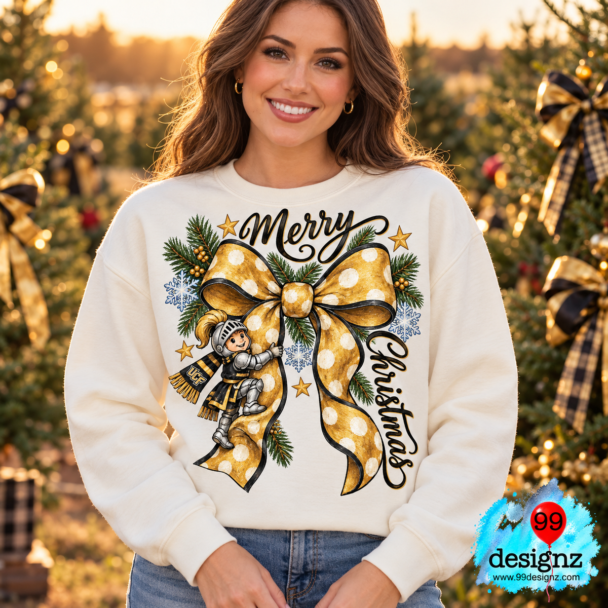 Florida Knights Christmas Bow Digital Design | Digital Download