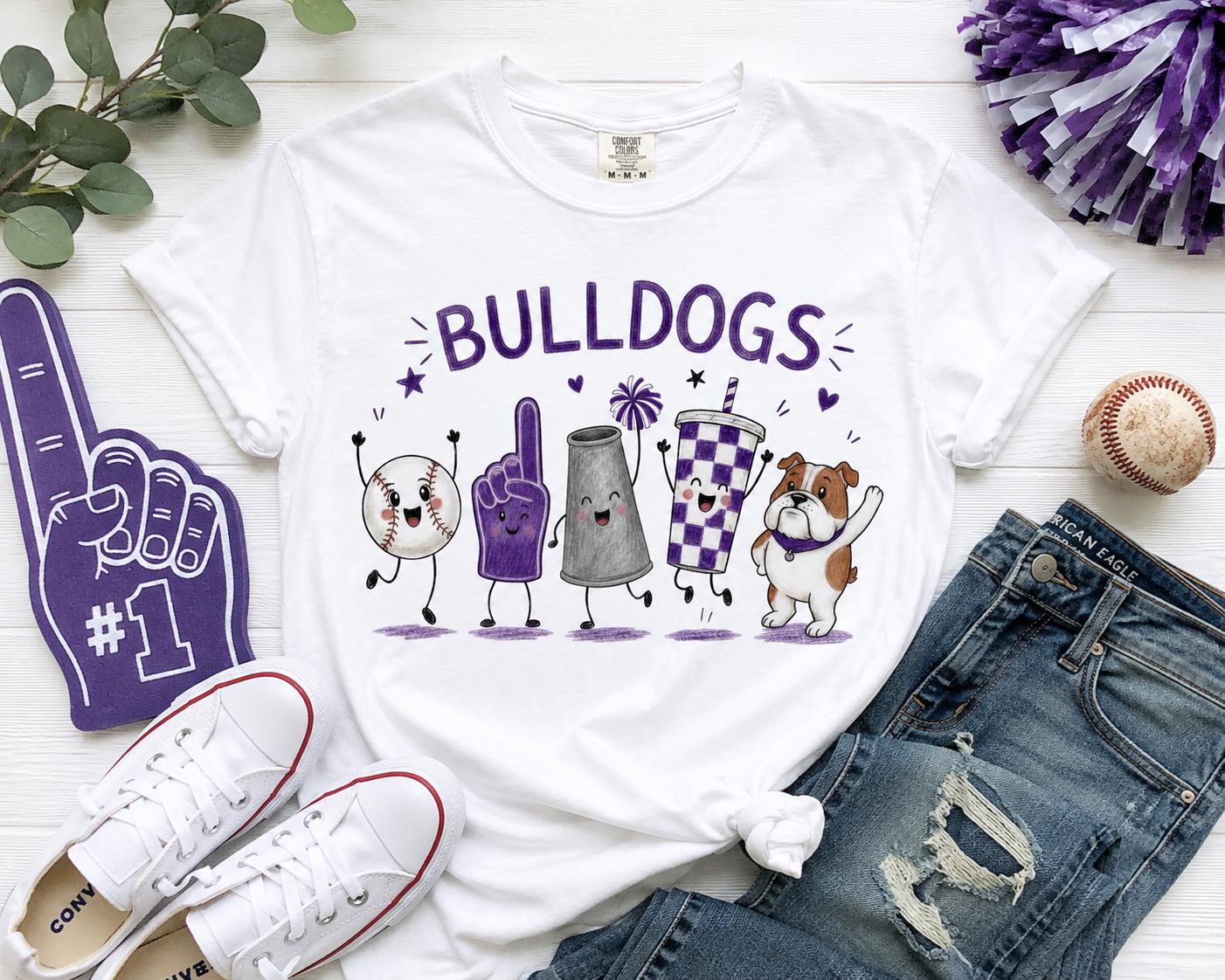 Bulldogs Baseball PNG, School Spirit Mascot, Game Day Design (Digital Download)
