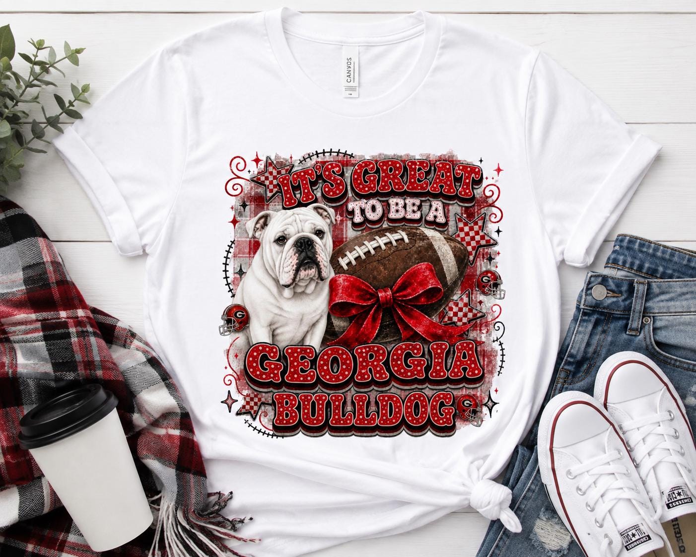 Georgia Bulldog Football Shirt, Retro Game Day Tee, Red Bow Fan Apparel