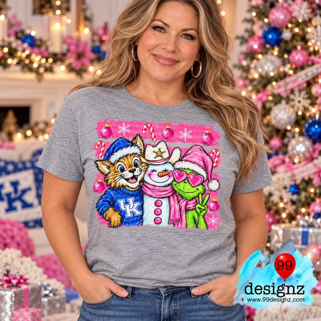 Kentucky Christmas Trio PNG | Wildcat Pink Holiday Design