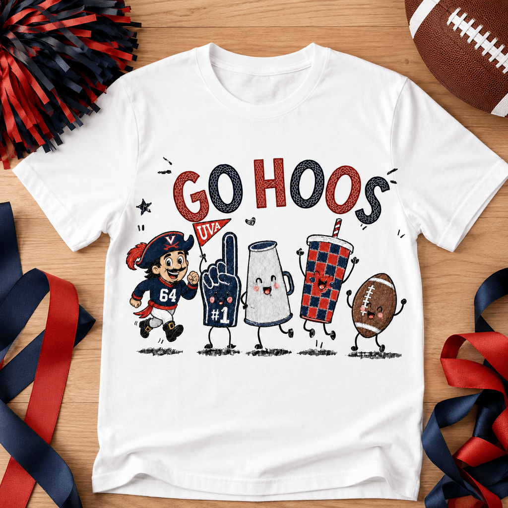 Go Hoos Football PNG – Navy and Red Game Day Design