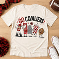 Go Cavaliers PNG, UV Football Game Day Design, Red Black School Spirit Sublimation, Cavalier Mascot Digital Download