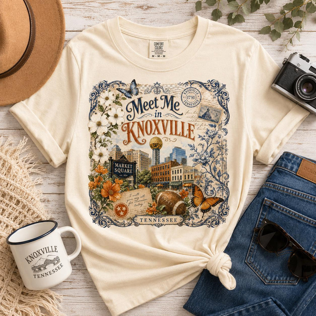 Knoxville Tennessee Vintage Travel PNG | Market Square, Sunsphere Design (Digital Download)