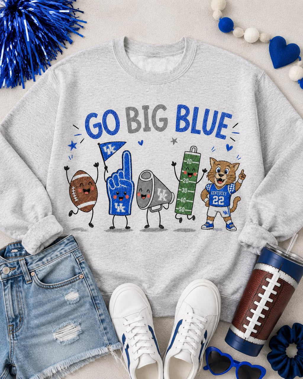 Go Big Blue PNG, Kentucky Wildcats Football Game Day Design (Digital Download)