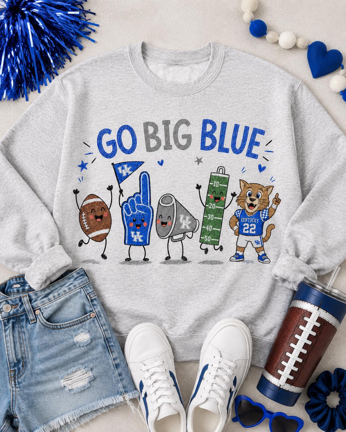 Go Big Blue PNG, Kentucky Wildcats Football Game Day Design (Digital Download)