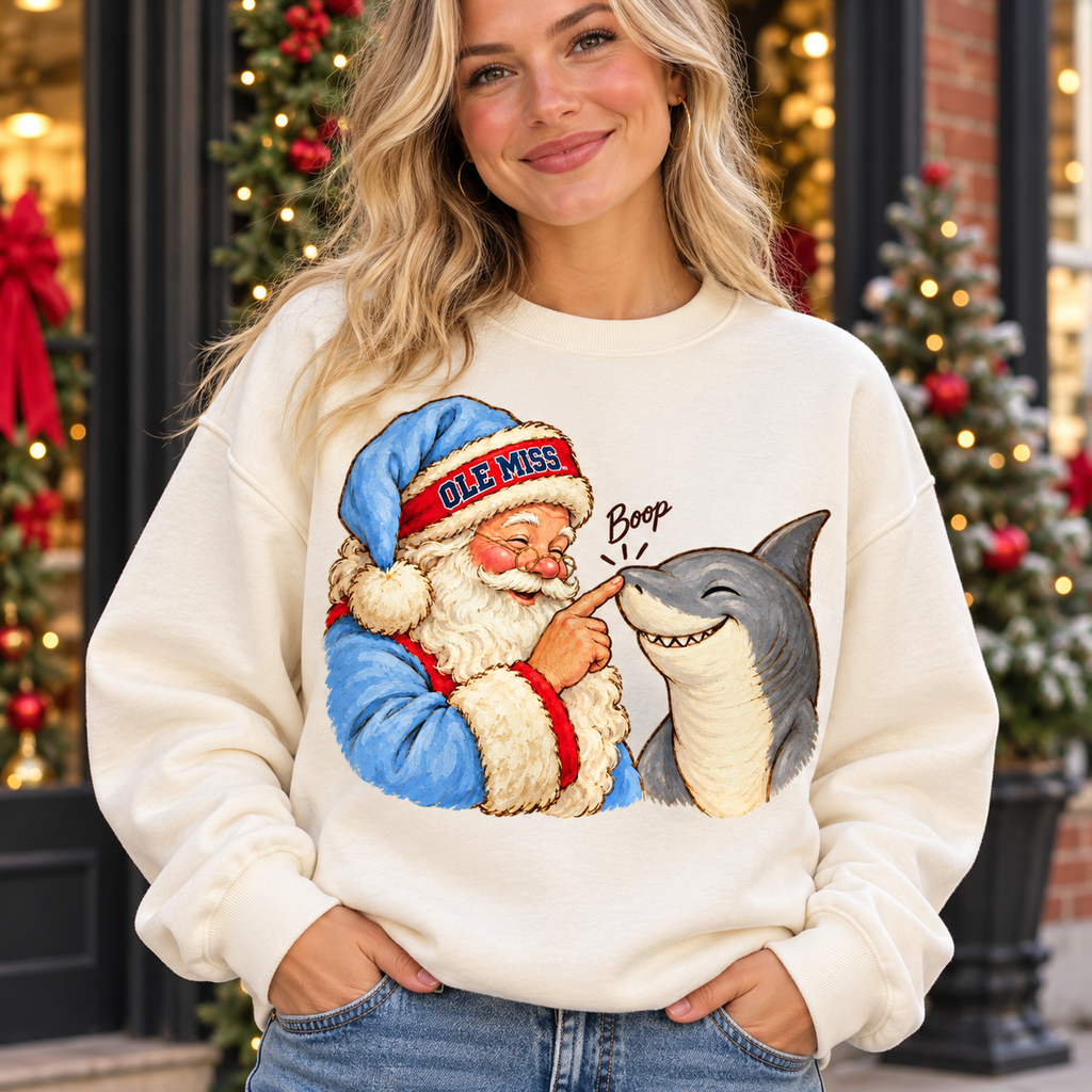 Ole Miss Santa Boop PNG | Landshark Christmas Sublimation Design