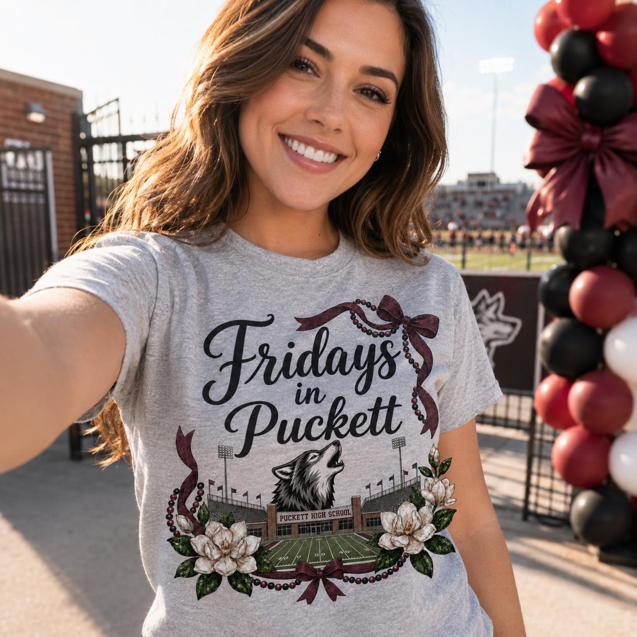 Puckett Wolves Football PNG, Maroon Black Game Day Design (Digital Download)