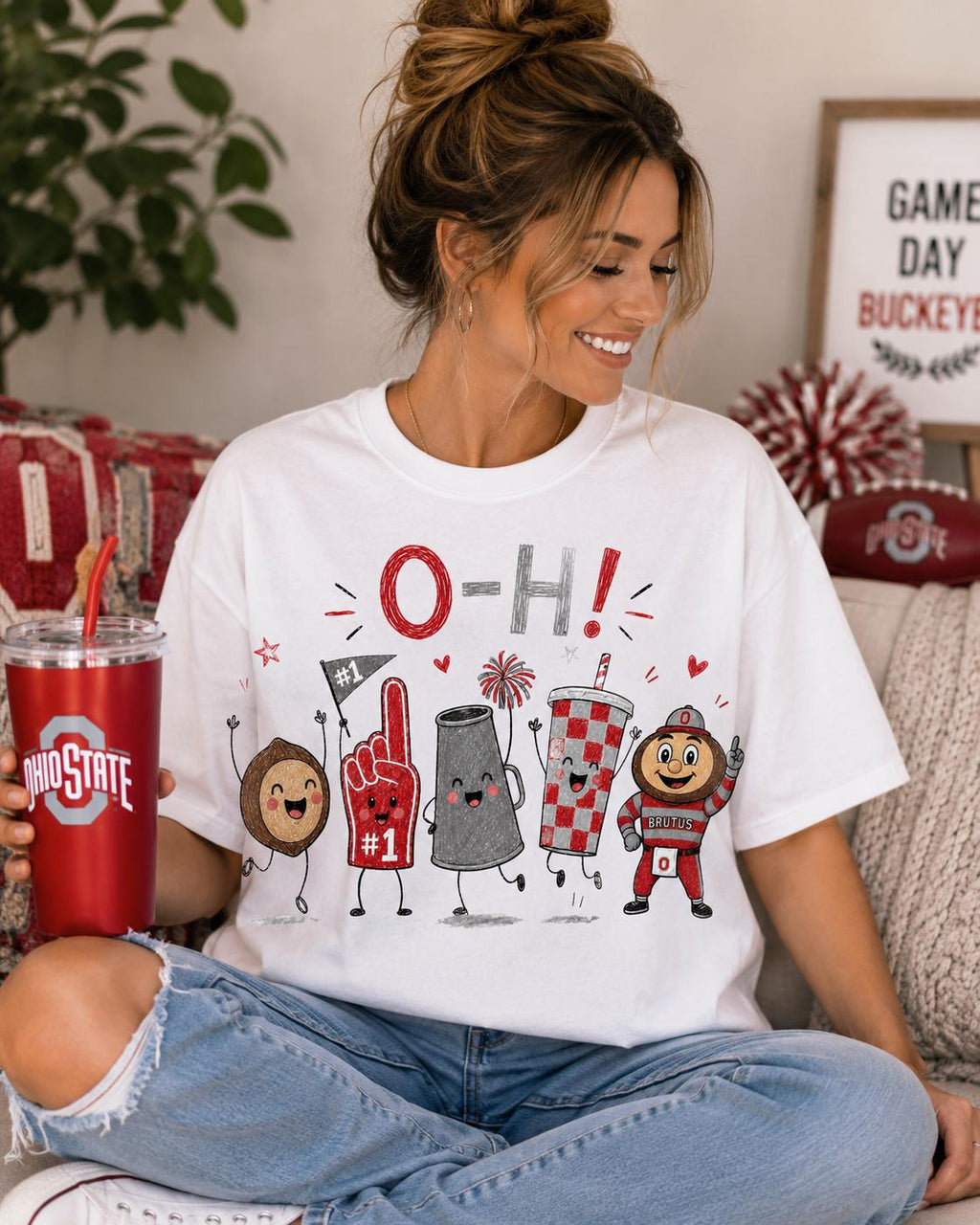 O-H PNG | Ohio Football Mascot Digital Download (Game Day Shirt Design)