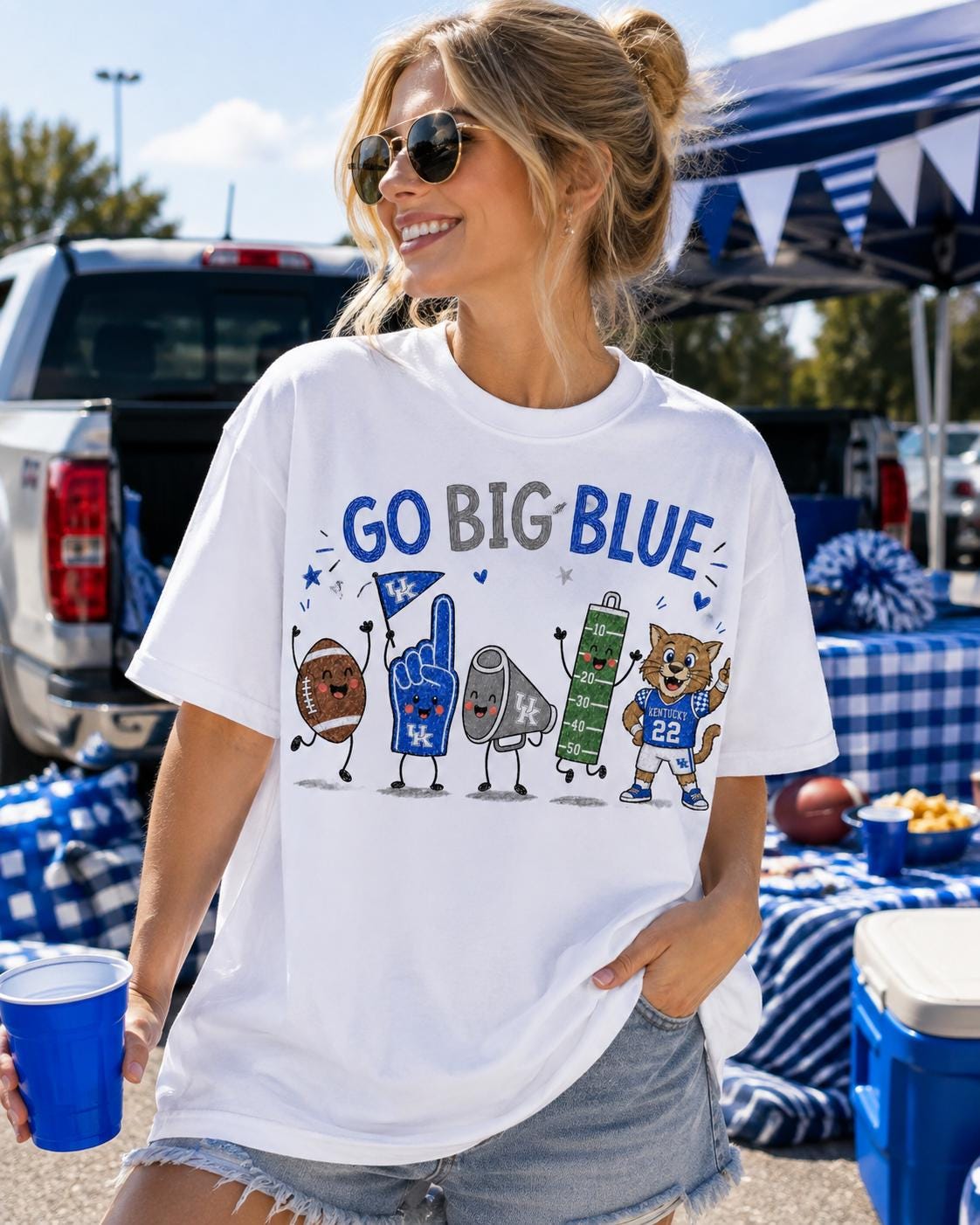 Go Big Blue PNG, Kentucky Wildcats Football Game Day Design (Digital Download)