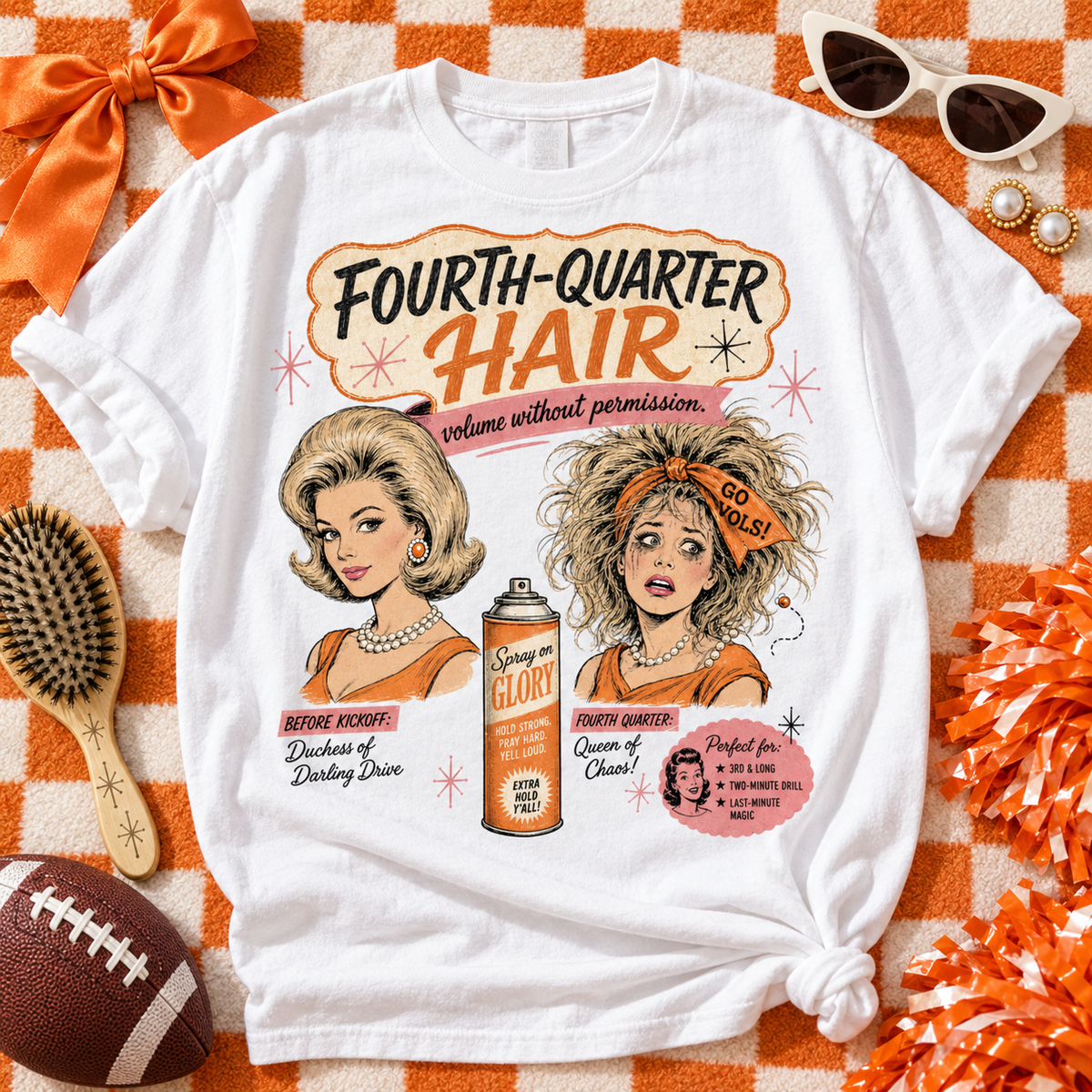 4th Quarter Hair PNG | Tennessee Vols Game Day Sublimation Digital Download