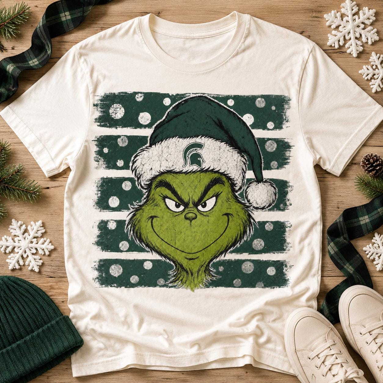 Spartan Christmas PNG, Green Holiday Grouch PNG, Football Christmas Design, Game Day Sublimation Digital Download