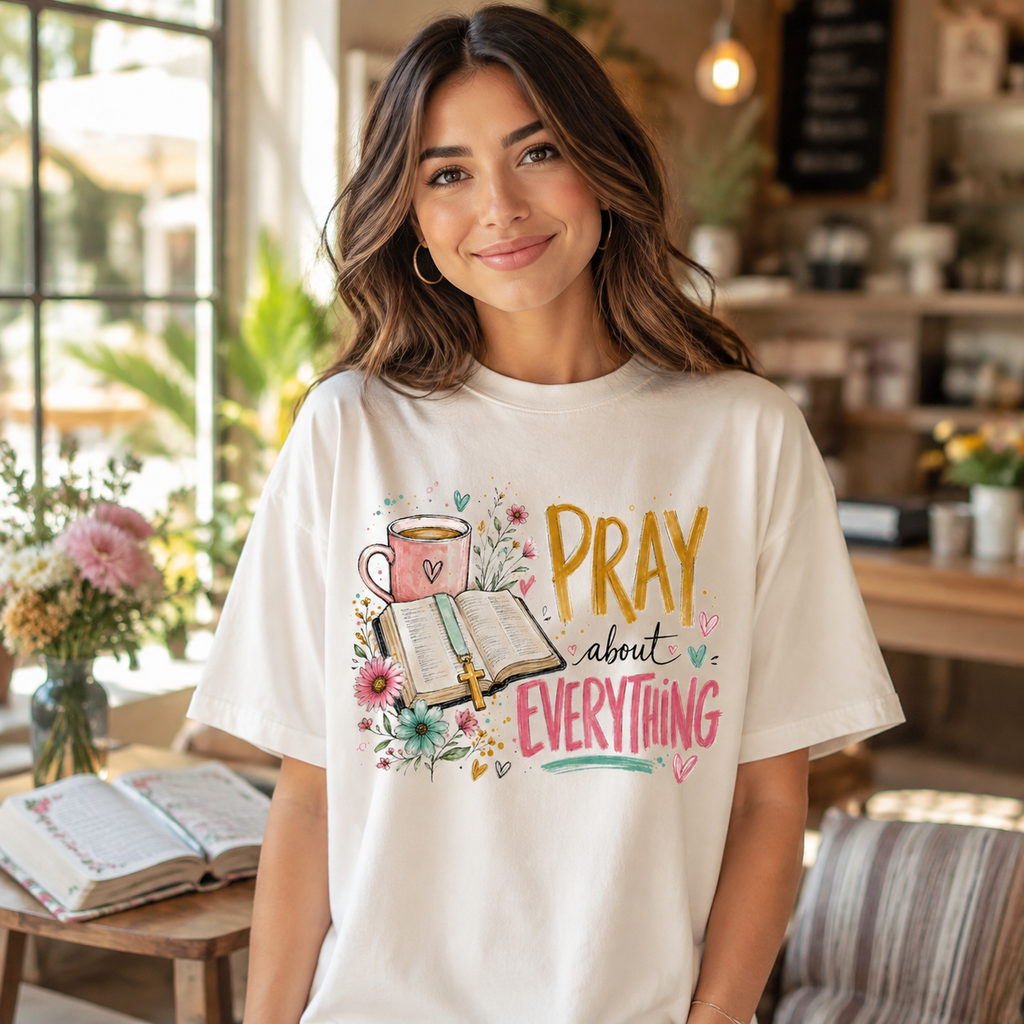 Pray About Everything PNG Design | Sublimation & DTG Digital Download