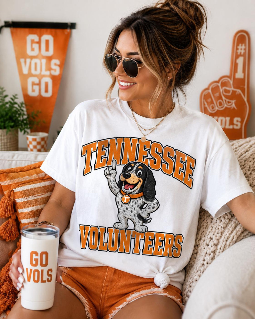 Vintage Tennessee Volunteers Football Mascot PNG, Game Day Design (Digital Download)