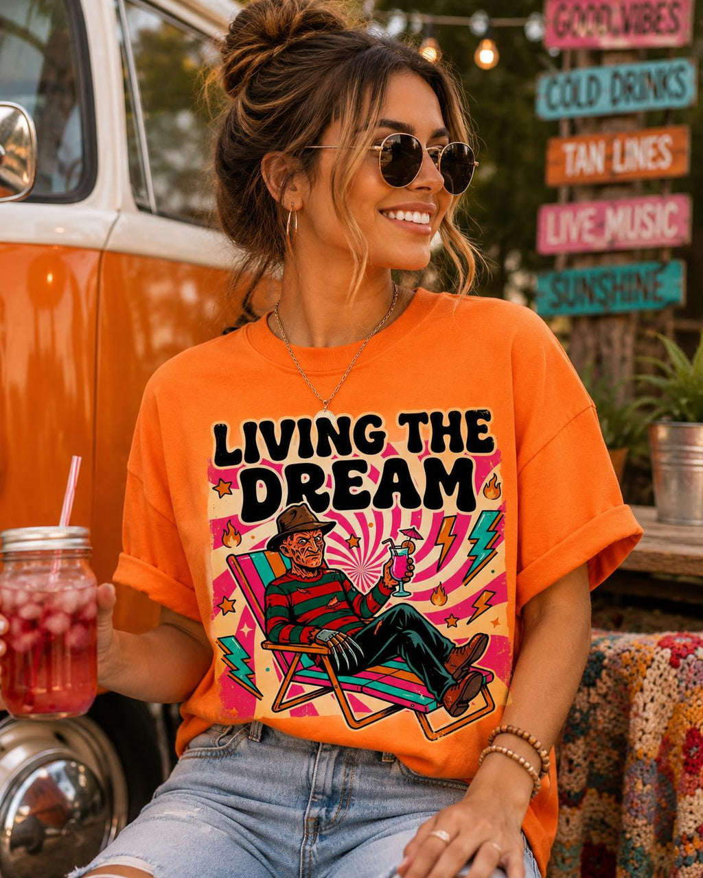 Freddy Krueger Horror PNG | Retro Vacation Shirt Design (Digital Download)