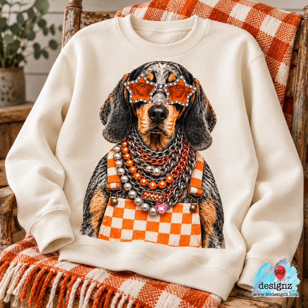 Tennessee Vols Checkerboard Dog PNG Digital Download for Fans