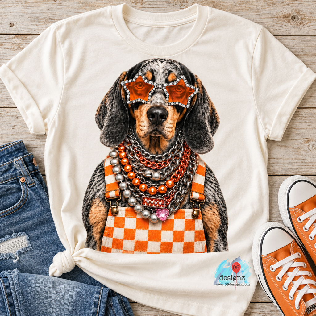 Tennessee Vols Checkerboard Dog PNG Digital Download for Fans
