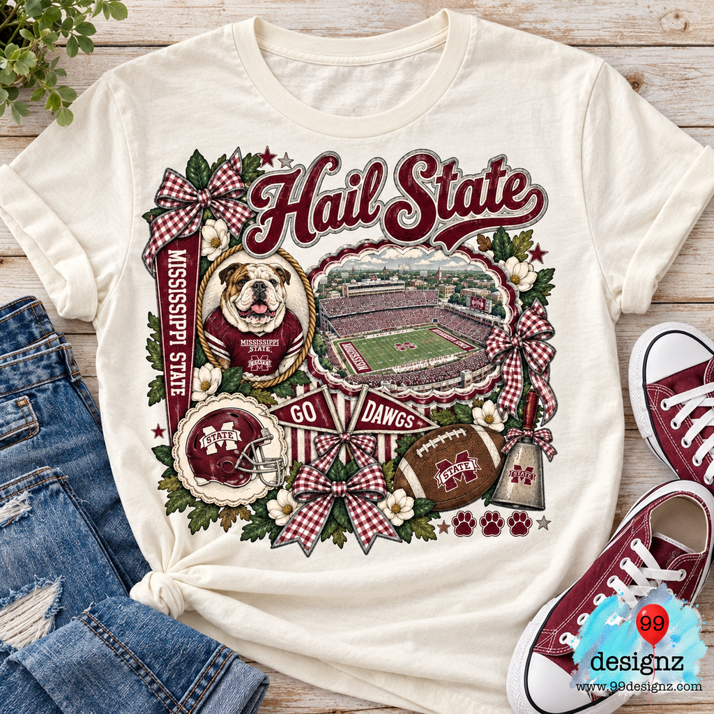Hail State Mississippi State Football Fan PNG Digital Download