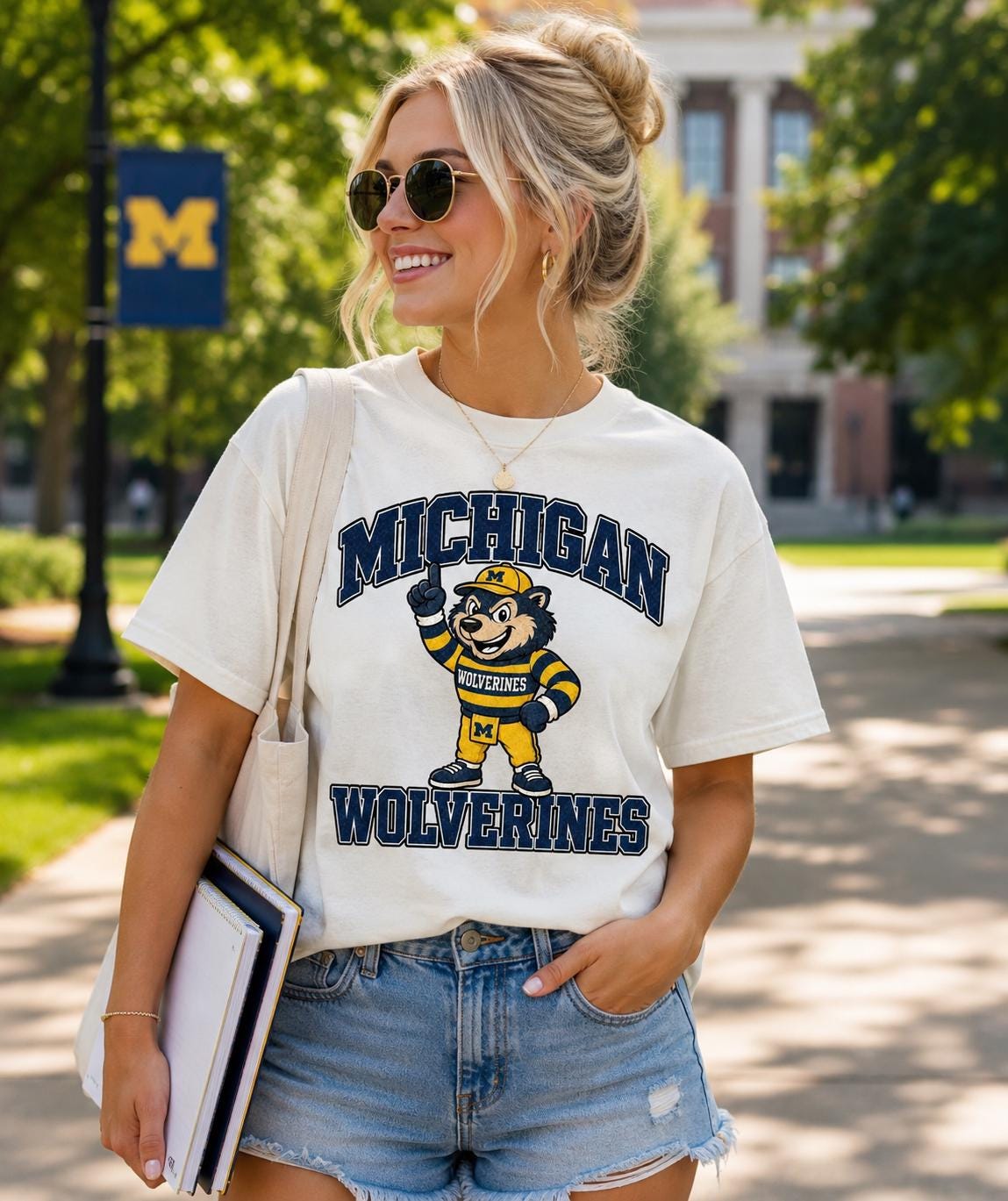 Vintage Michigan Wolverines Mascot PNG, College Football Game Day (Digital Download)