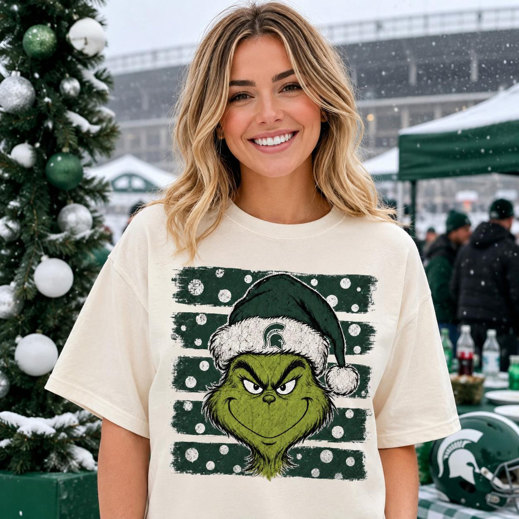 Spartan Christmas PNG, Green Holiday Grouch PNG, Football Christmas Design, Game Day Sublimation Digital Download