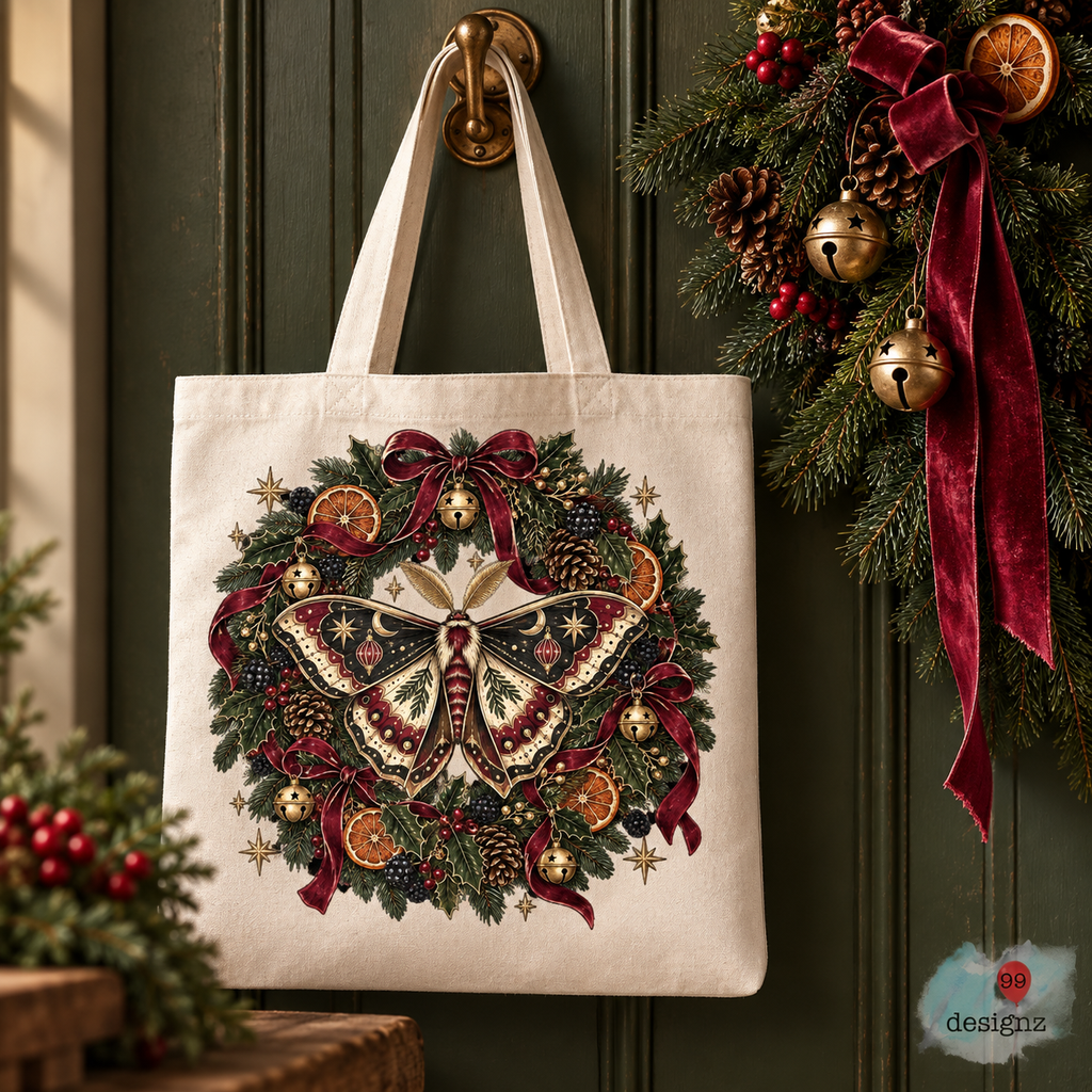 Moody Christmas Wreath PNG Digital Download | Holiday Design