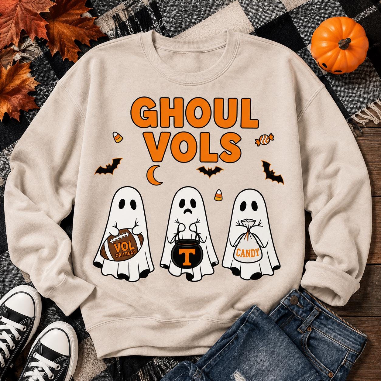 Ghoul Vols PNG, Tennessee Halloween Football Design, Ghost Game Day Shirt (Digital Download)
