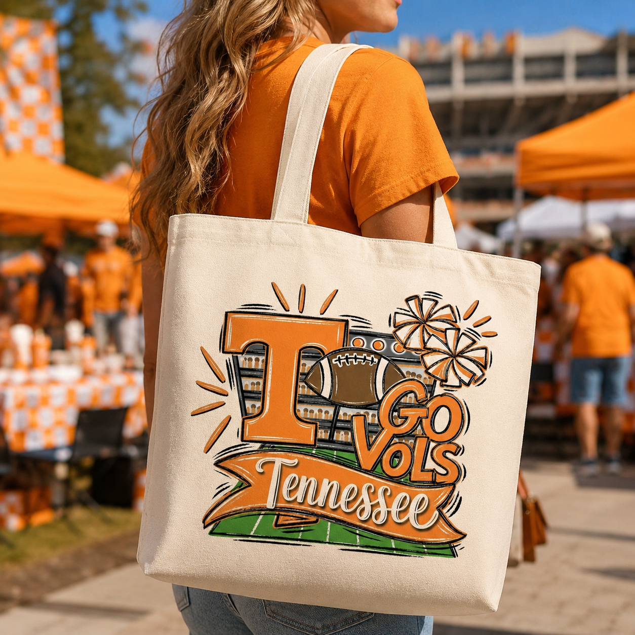 Go Vols T Pom Pom PNG – Sublimation & DTG Digital Download