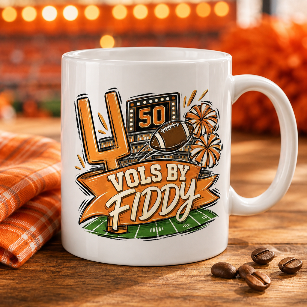 Vols by Fiddy PNG Design | Tennessee Volunteers Sublimation & DTG Digital Download