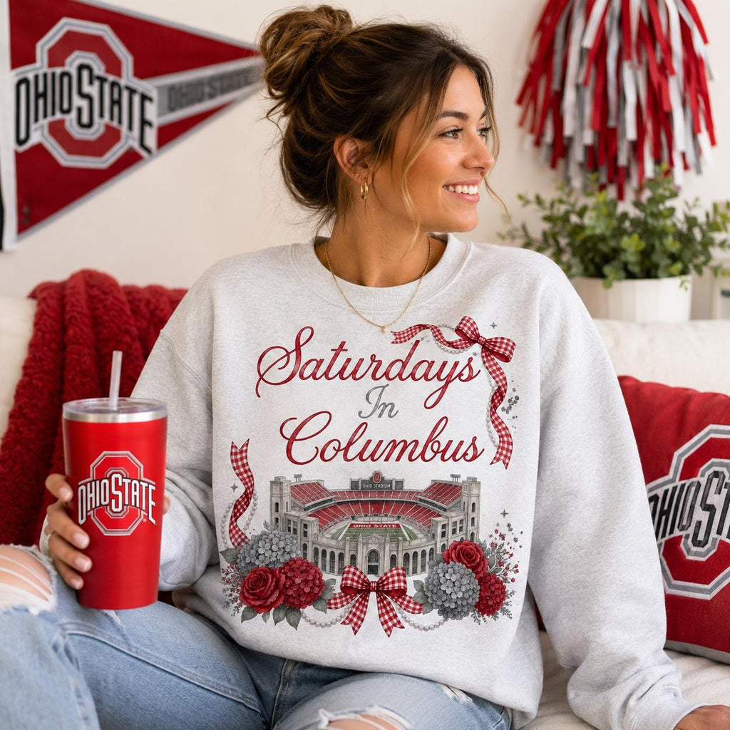 Saturdays in Columbus PNG, Ohio Stadium Game Day Design (Digital Download)