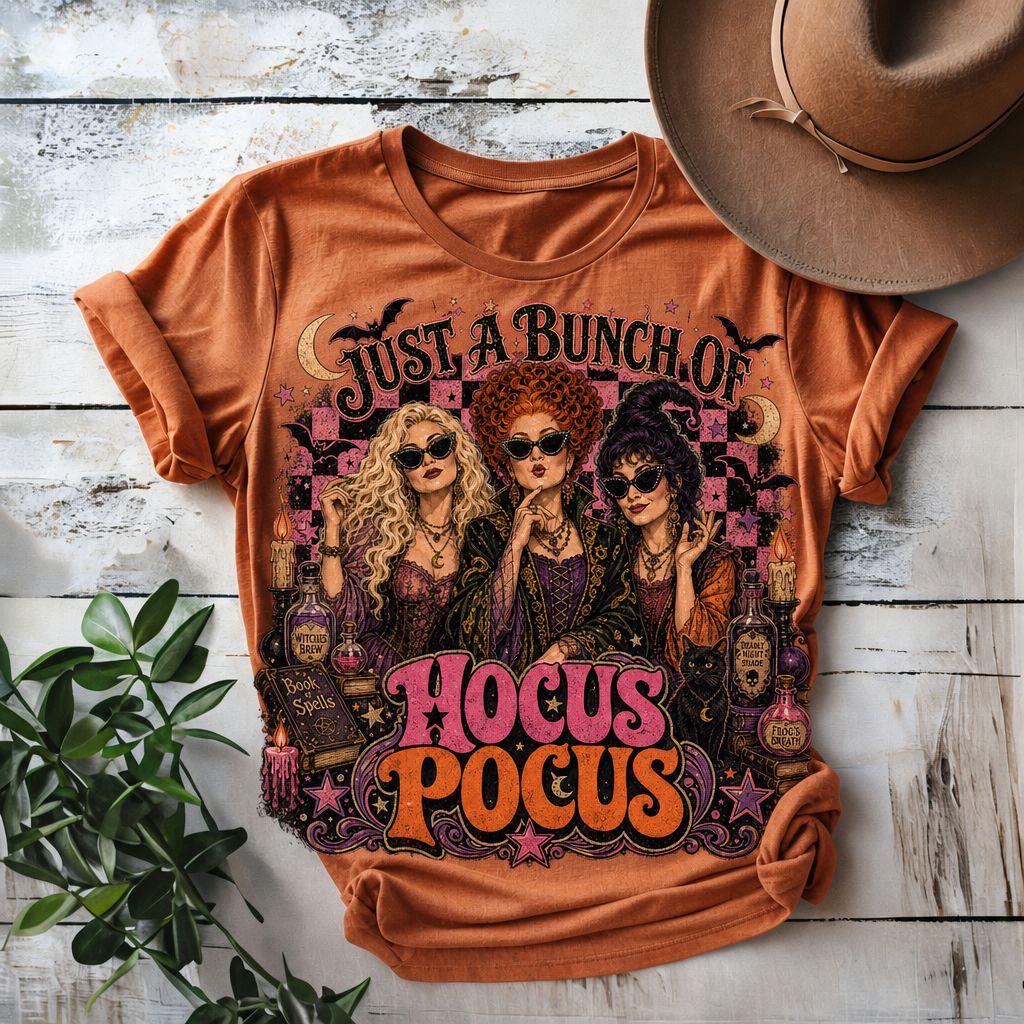 Hocus Pocus PNG – Just a Bunch of Hocus Pocus | Retro Witch Sisters Halloween Design | Digital Download