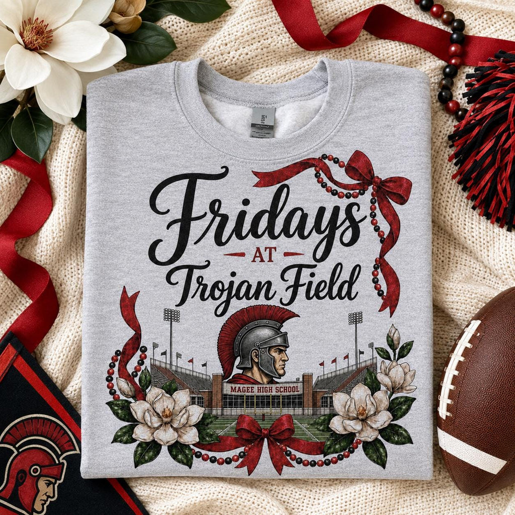 Magee Trojans Football PNG, Trojan Field Game Day Design, Red Black Spirit (Digital Download)
