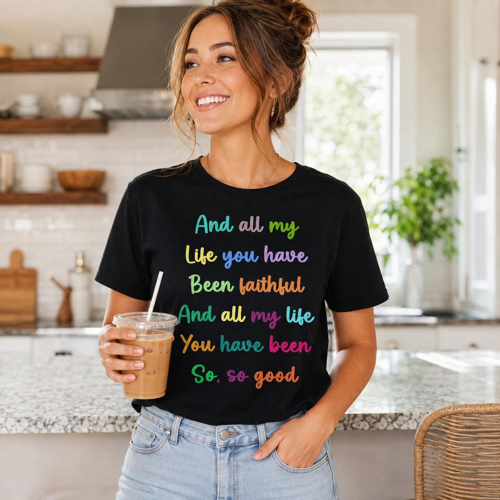 Faithful So Good Christian PNG, Colorful Worship Quote Design (Digital Download)